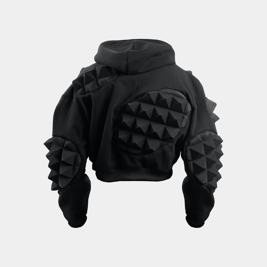 Sweat 20Hz en simili cuir noir avec détails en mousse acoustique, vue arrière
