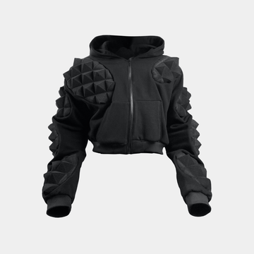 Sweat 20Hz en simili cuir noir avec détails en mousse acoustique, vue avant