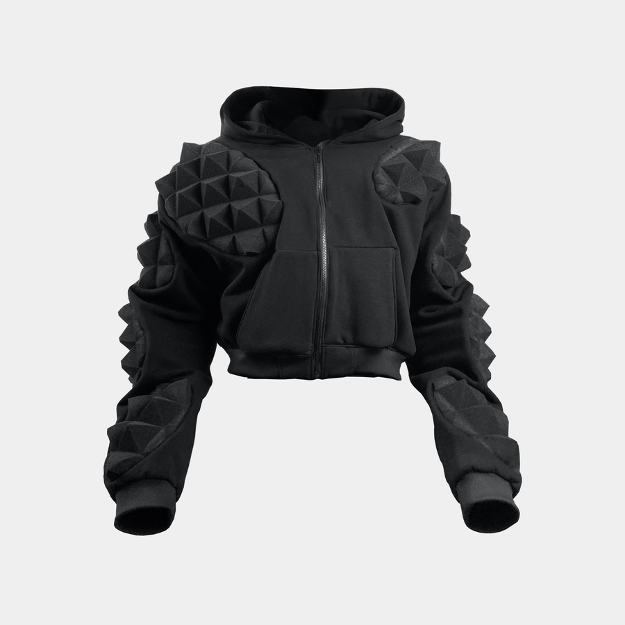 Sweat 20Hz en simili cuir noir avec détails en mousse acoustique, vue avant