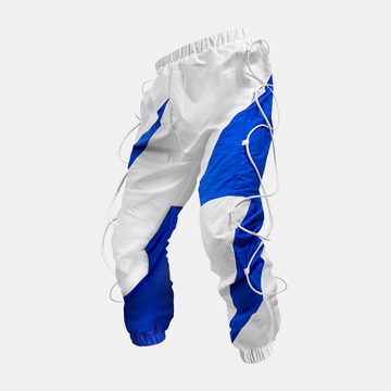 Pantalon de ski imperméable bleu et blanc inspiré de la neige