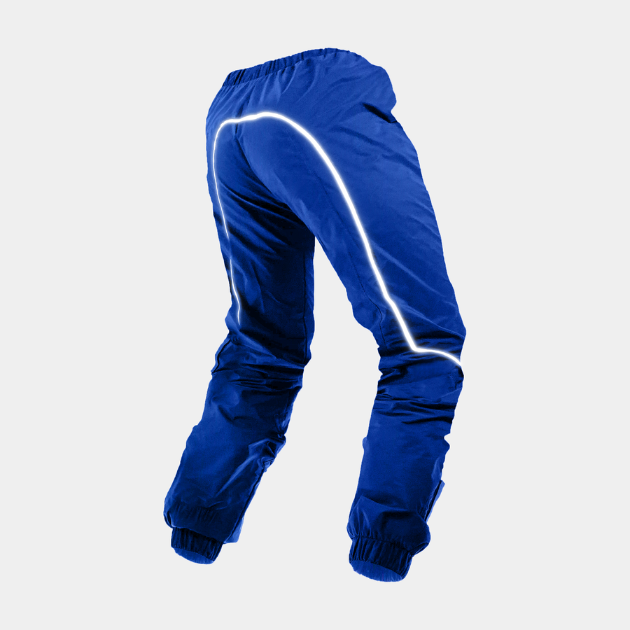 Pantalon de ski imperméable bleu et réfléchissant