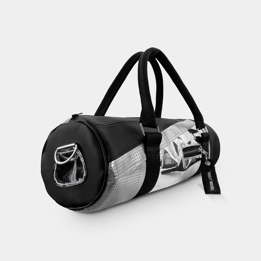 Sac à main argenté et noir