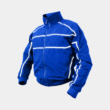 Veste imperméable de ski, bleu et réfléchissante